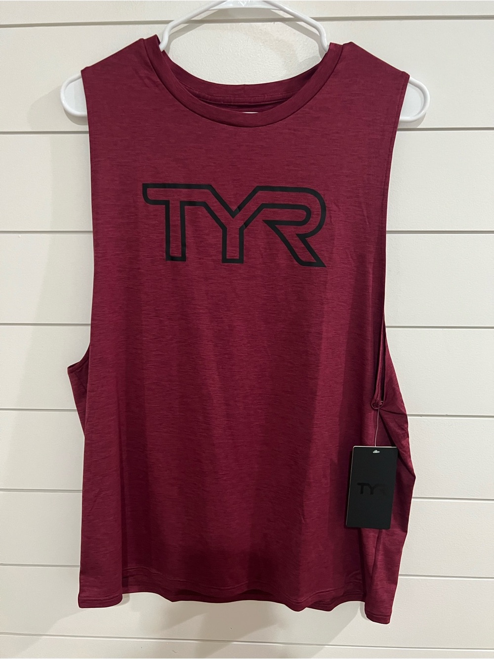 TYR Maroon Muscle Tank with Black Logo